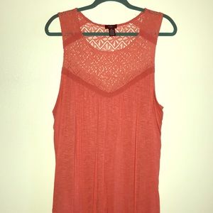 Coral Lace top tank top 2X